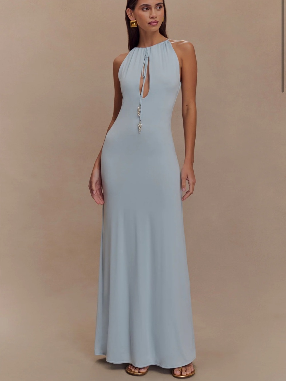 Meshki Beryl Light Blue Maxi Dress - Size S - NWT